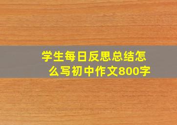 学生每日反思总结怎么写初中作文800字