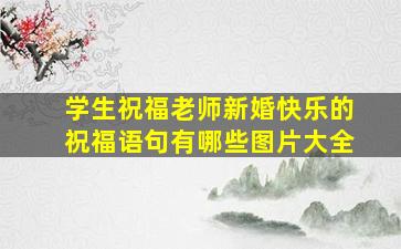 学生祝福老师新婚快乐的祝福语句有哪些图片大全