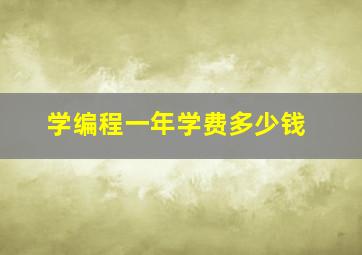 学编程一年学费多少钱