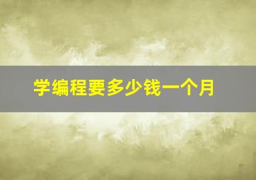 学编程要多少钱一个月