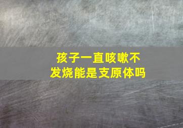 孩子一直咳嗽不发烧能是支原体吗