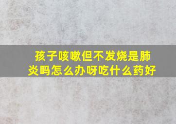 孩子咳嗽但不发烧是肺炎吗怎么办呀吃什么药好