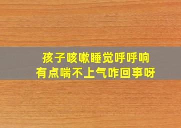 孩子咳嗽睡觉呼呼响有点喘不上气咋回事呀