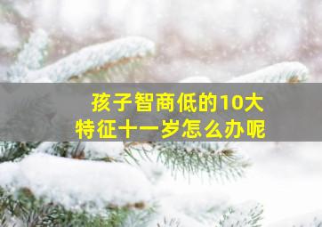 孩子智商低的10大特征十一岁怎么办呢