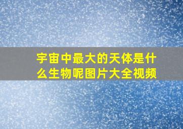 宇宙中最大的天体是什么生物呢图片大全视频