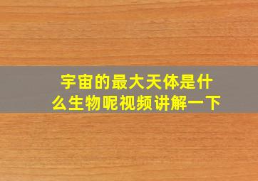 宇宙的最大天体是什么生物呢视频讲解一下