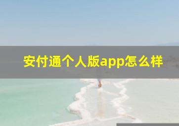 安付通个人版app怎么样