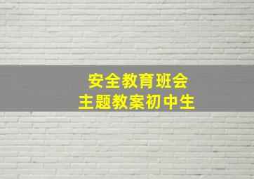 安全教育班会主题教案初中生