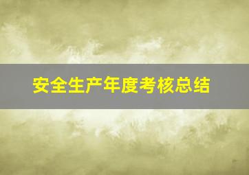 安全生产年度考核总结