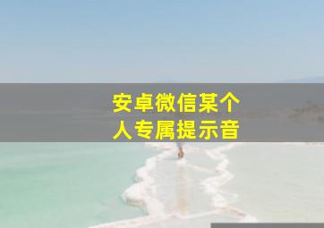 安卓微信某个人专属提示音