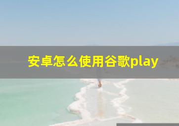 安卓怎么使用谷歌play