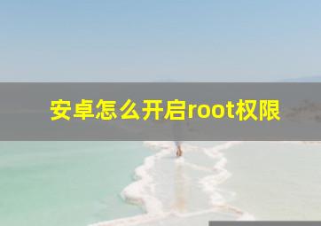 安卓怎么开启root权限