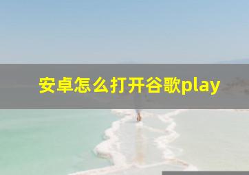 安卓怎么打开谷歌play