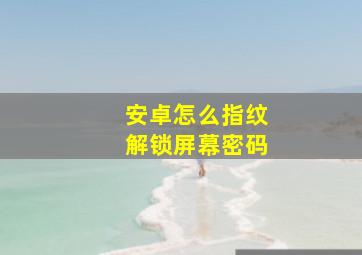 安卓怎么指纹解锁屏幕密码