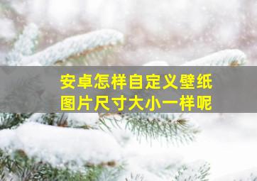 安卓怎样自定义壁纸图片尺寸大小一样呢