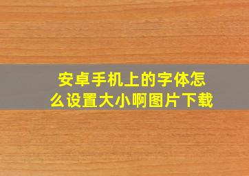 安卓手机上的字体怎么设置大小啊图片下载