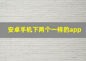 安卓手机下两个一样的app