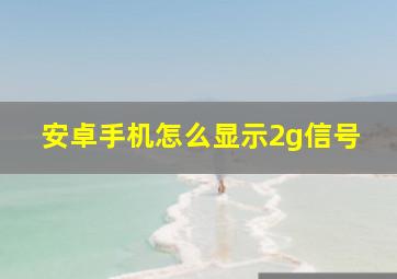 安卓手机怎么显示2g信号