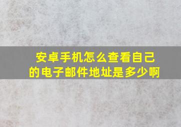 安卓手机怎么查看自己的电子邮件地址是多少啊