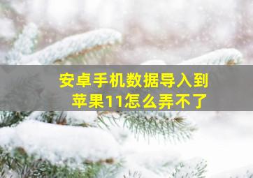 安卓手机数据导入到苹果11怎么弄不了