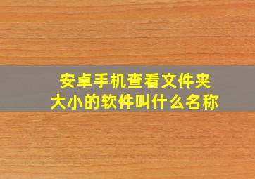 安卓手机查看文件夹大小的软件叫什么名称