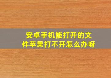 安卓手机能打开的文件苹果打不开怎么办呀