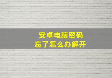 安卓电脑密码忘了怎么办解开