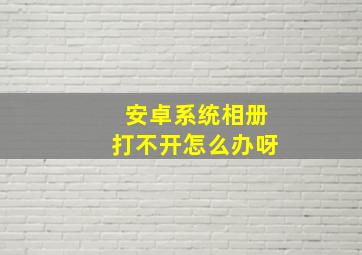 安卓系统相册打不开怎么办呀