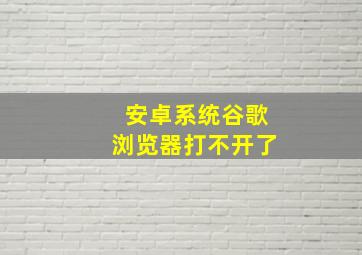 安卓系统谷歌浏览器打不开了