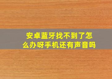 安卓蓝牙找不到了怎么办呀手机还有声音吗