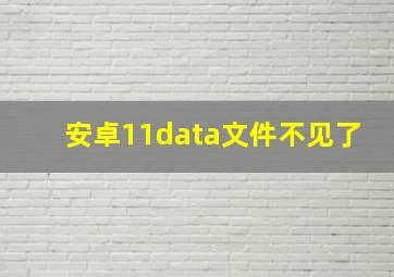 安卓11data文件不见了