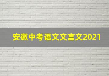 安徽中考语文文言文2021