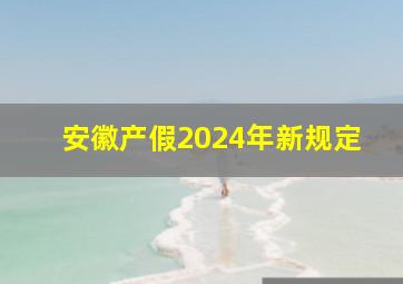 安徽产假2024年新规定