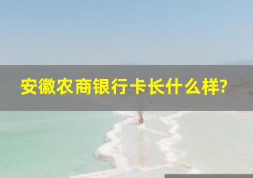 安徽农商银行卡长什么样?