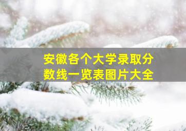 安徽各个大学录取分数线一览表图片大全