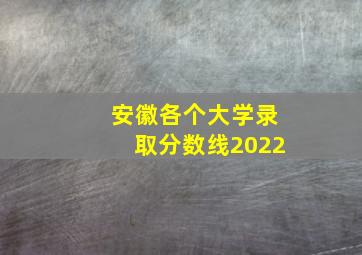 安徽各个大学录取分数线2022