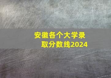 安徽各个大学录取分数线2024