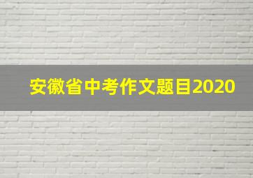 安徽省中考作文题目2020