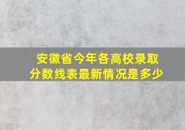 安徽省今年各高校录取分数线表最新情况是多少