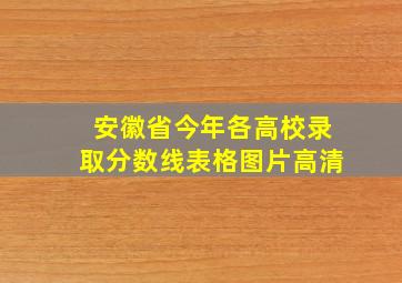 安徽省今年各高校录取分数线表格图片高清