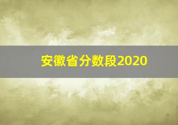 安徽省分数段2020