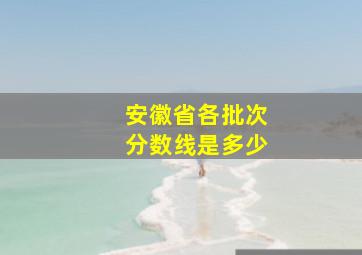 安徽省各批次分数线是多少