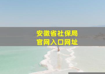 安徽省社保局官网入口网址