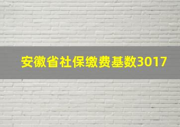 安徽省社保缴费基数3017