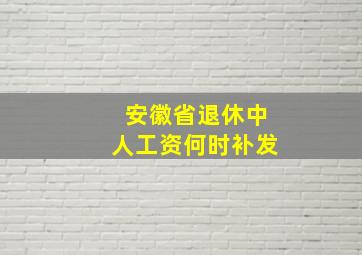 安徽省退休中人工资何时补发