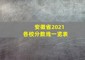 安徽省2021各校分数线一览表