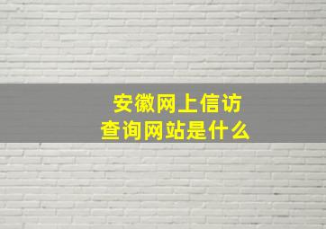 安徽网上信访查询网站是什么