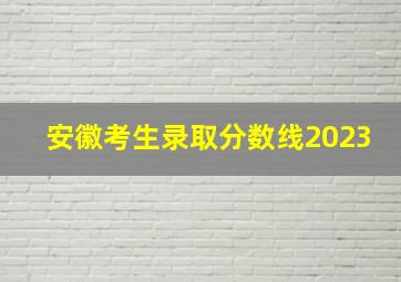 安徽考生录取分数线2023