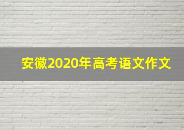 安徽2020年高考语文作文