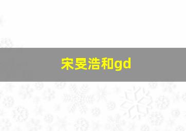 宋旻浩和gd